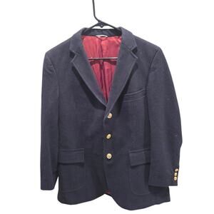 Patrick James Wool Blue Blazer with Gold Buttons . Size M